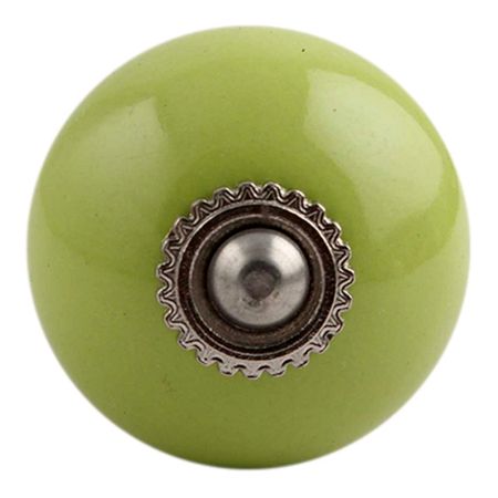 Lime Round Silver Fitting Ceramic Drawer Knob Online